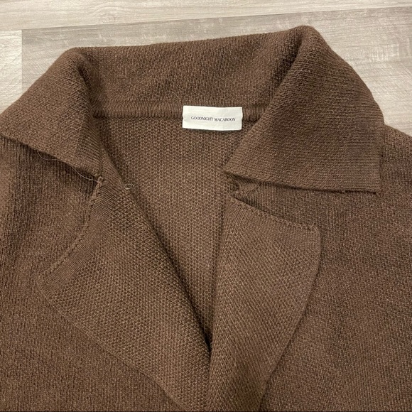 Goodnight Macaroon brown cardigan sweater NWT - Picture 5 of 5